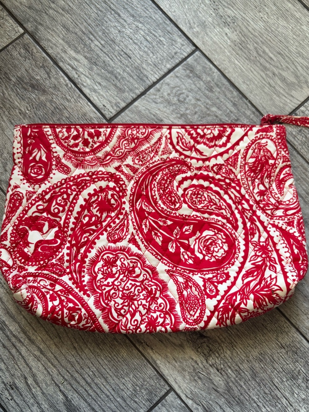 Vera Bradley Large Red Paisley Zip Pouch - Women's Bag